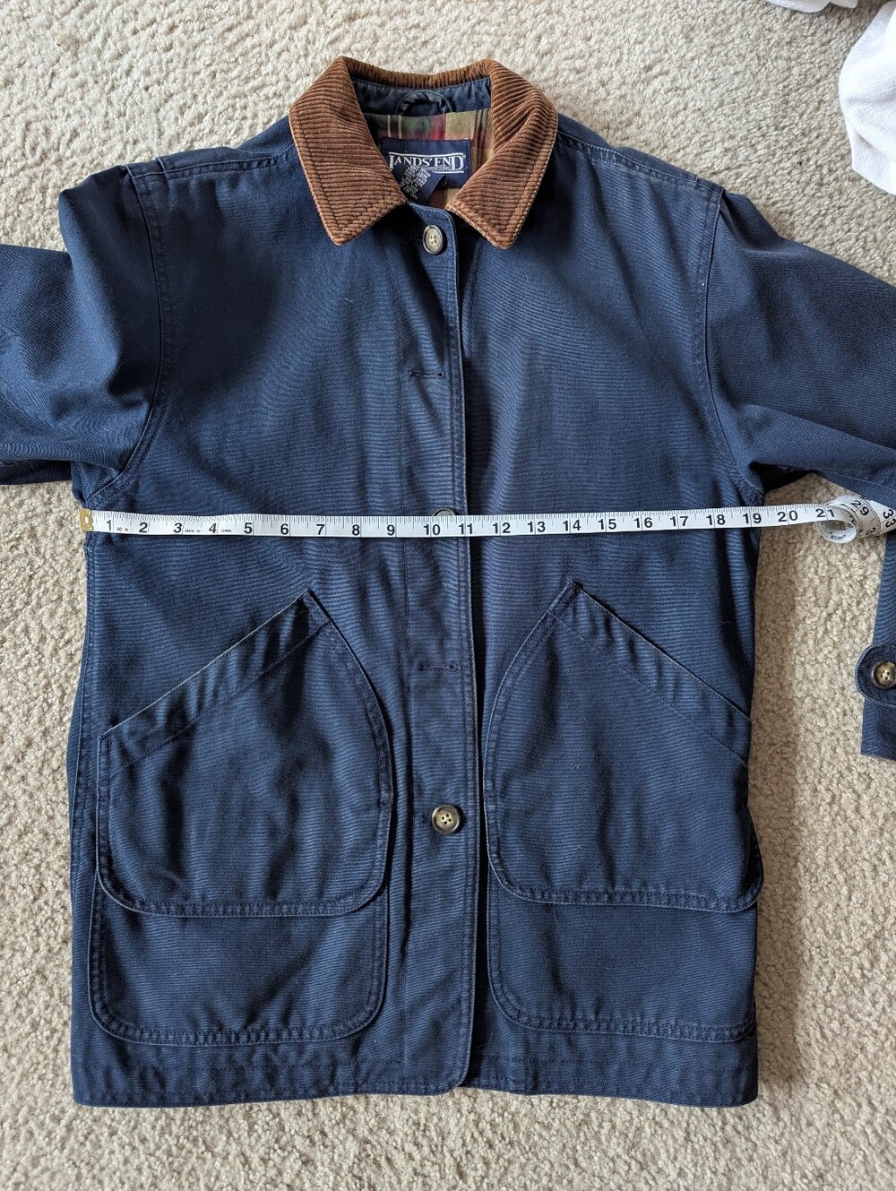 Women's Barn/Chore Navy Jacket with Corduroy Collar - Picture 10 of 10